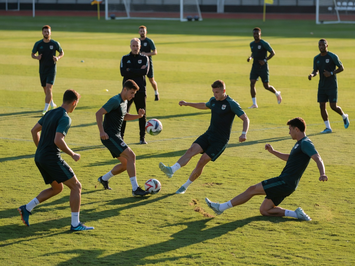 National team football training session